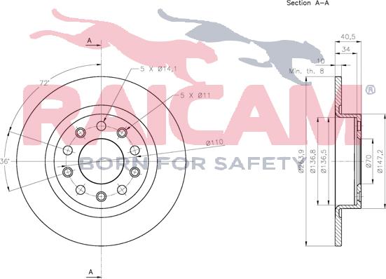 Raicam RD01225 - Brake Disc autospares.lv