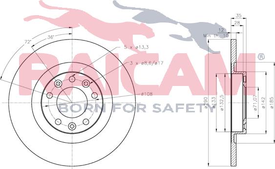 Raicam RD01273 - Brake Disc autospares.lv