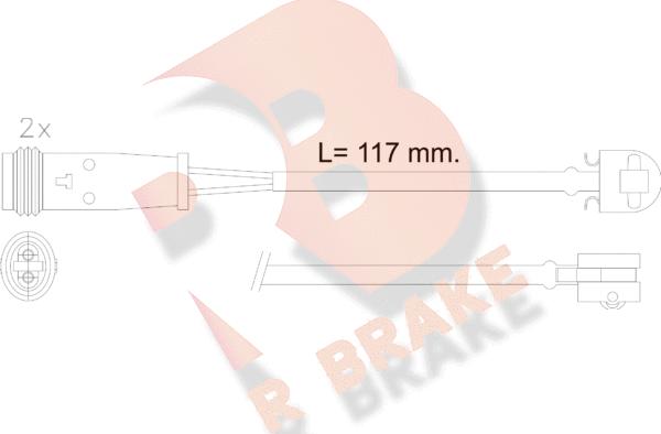 R Brake 610612RB - Warning Contact, brake pad wear autospares.lv