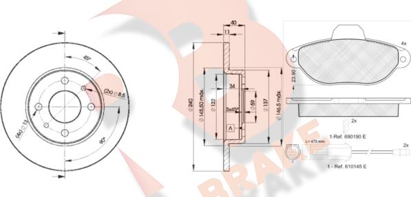 R Brake 3R09533465 - Brake Set, disc brakes autospares.lv