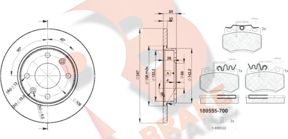 R Brake 3R05554689 - Brake Set, disc brakes autospares.lv