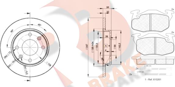 R Brake 3R08644689 - Brake Set, disc brakes autospares.lv