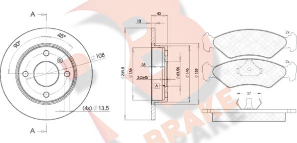 R Brake 3R07761062 - Brake Set, disc brakes autospares.lv