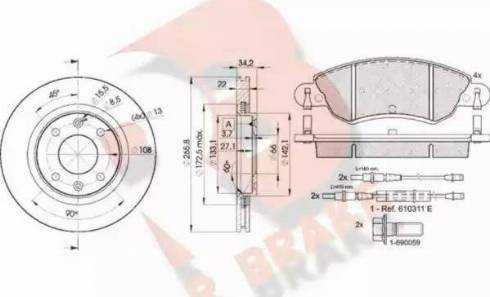 BENDIX DP61026 - Brake Set, disc brakes autospares.lv