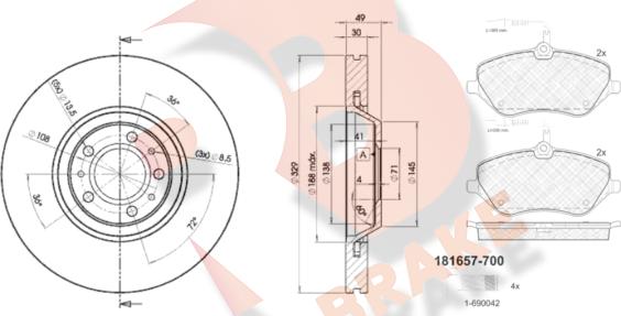 R Brake 3R16574608 - Brake Set, disc brakes autospares.lv