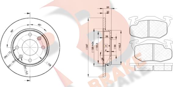 R Brake 3R11204689 - Brake Set, disc brakes autospares.lv