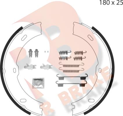 R Brake 79RBPB4009 - Brake Shoe Set, parking brake autospares.lv