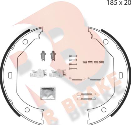 R Brake 79RBPB4004 - Brake Shoe Set, parking brake autospares.lv