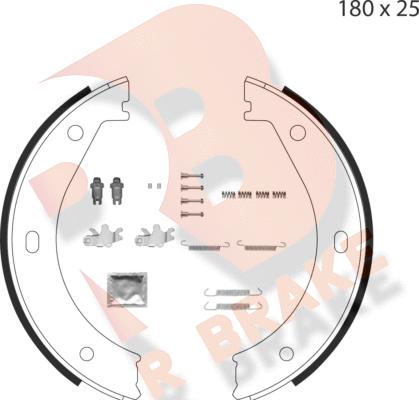 R Brake 79RBPB4002 - Brake Shoe Set, parking brake autospares.lv