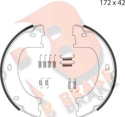 R Brake 79RBPB4010 - Brake Shoe Set, parking brake autospares.lv