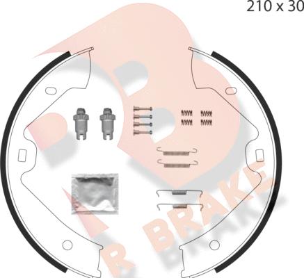 R Brake 79RBPB4029 - Brake Shoe Set, parking brake autospares.lv