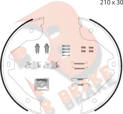 R Brake 79RBPB4028 - Brake Shoe Set, parking brake autospares.lv