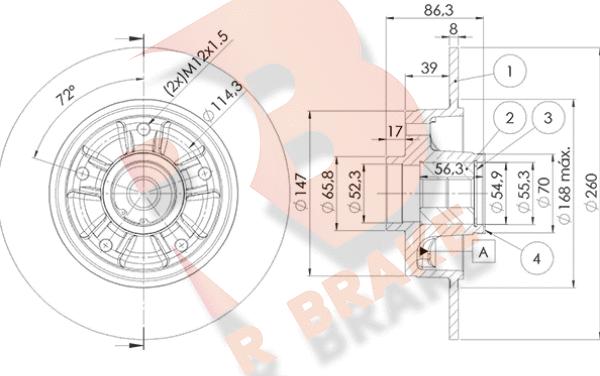 R Brake 78RBD14023 - Brake Disc autospares.lv