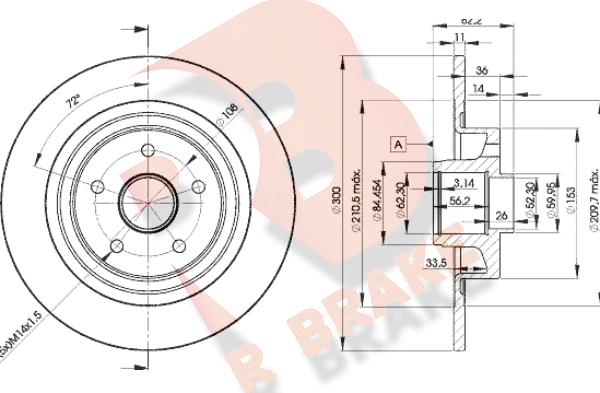 R Brake 78RBD14108 - Brake Disc autospares.lv