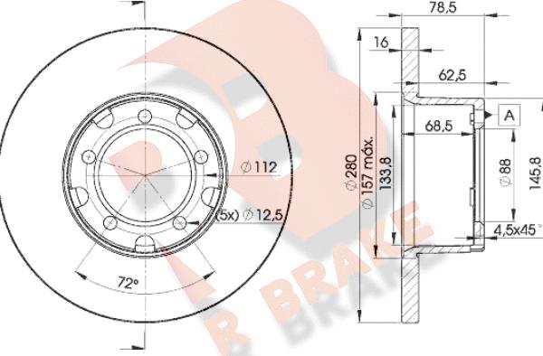 R Brake 78RBD14280 - Brake Disc autospares.lv