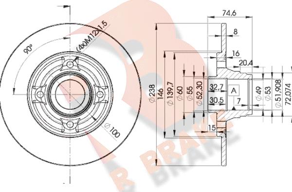 R Brake 78RBD15006 - Brake Disc autospares.lv