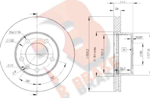 R Brake 78RBD16848 - Brake Disc autospares.lv