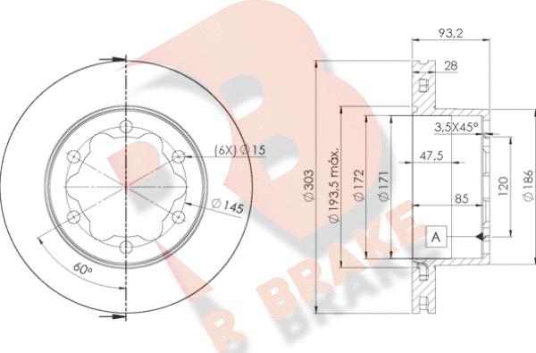 R Brake 78RBD10192 - Brake Disc autospares.lv