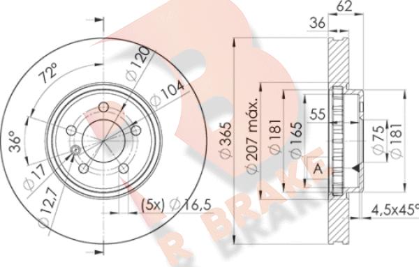 R Brake 78RBD11982 - Brake Disc autospares.lv