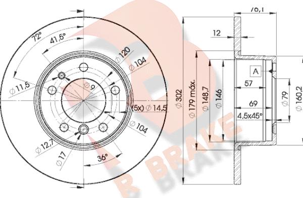 R Brake 78RBD18042 - Brake Disc autospares.lv