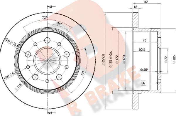 R Brake 78RBD13806 - Brake Disc autospares.lv