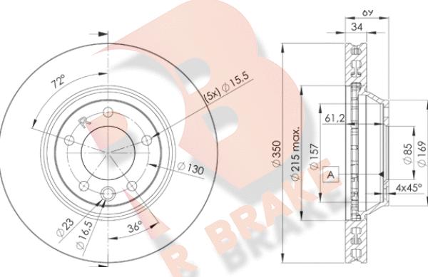 R Brake 78RBD13324 - Brake Disc autospares.lv