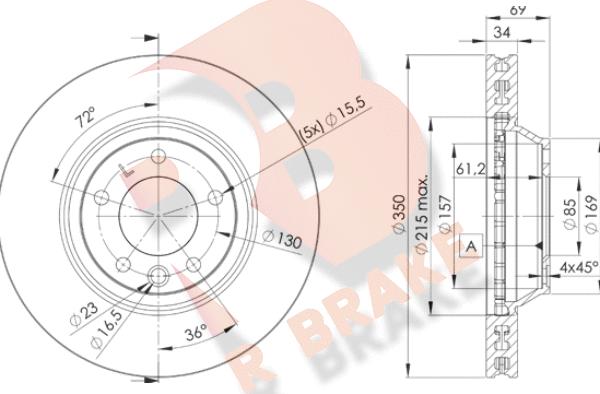 R Brake 78RBD13323 - Brake Disc autospares.lv