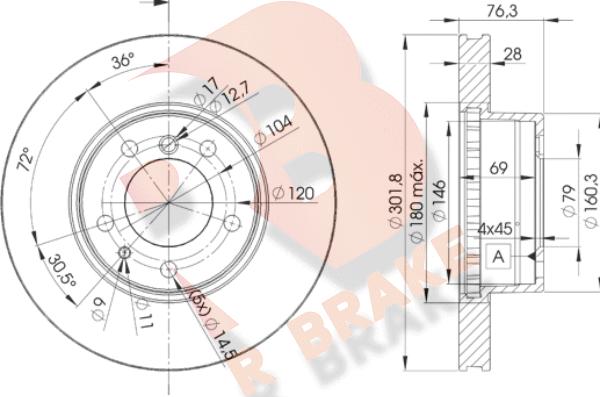 R Brake 78RBD12215 - Brake Disc autospares.lv