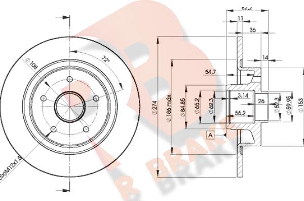 R Brake 78RBD12236 - Brake Disc autospares.lv