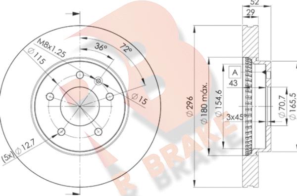 R Brake 78RBD29048 - Brake Disc autospares.lv