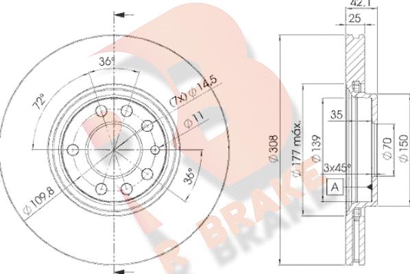 R Brake 78RBD29061 - Brake Disc autospares.lv