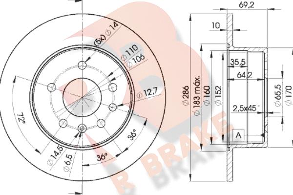 R Brake 78RBD29210 - Brake Disc autospares.lv