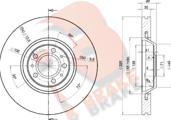 R Brake 78RBD24608 - Brake Disc autospares.lv