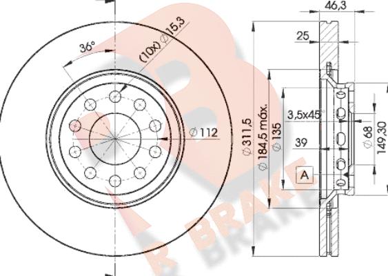 R Brake 78RBD24065 - Brake Disc autospares.lv