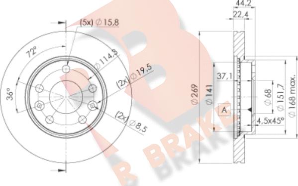 R Brake 78RBD24009 - Brake Disc autospares.lv