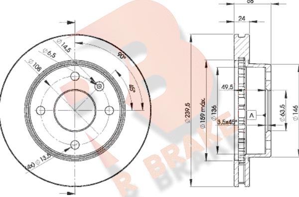 R Brake 78RBD24844 - Brake Disc autospares.lv