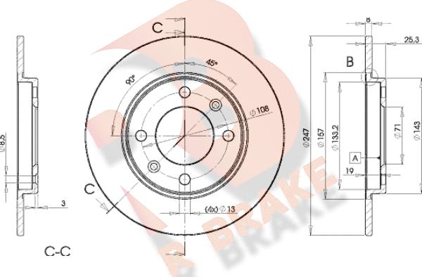 R Brake 78RBD24247 - Brake Disc autospares.lv