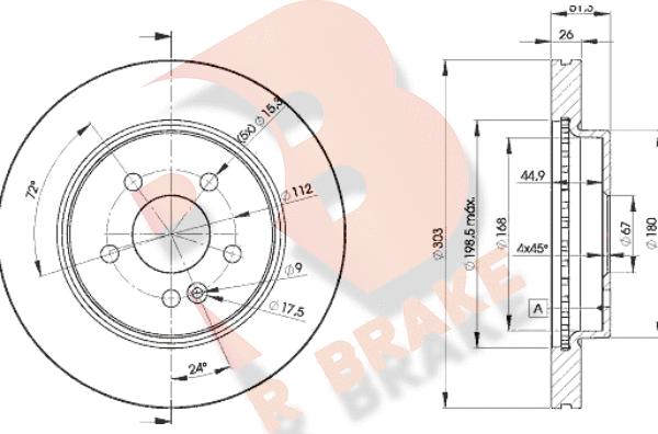 R Brake 78RBD24210 - Brake Disc autospares.lv