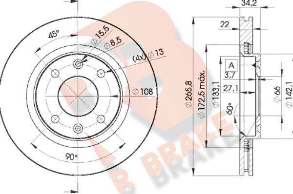 R Brake 78RBD24750 - Brake Disc autospares.lv