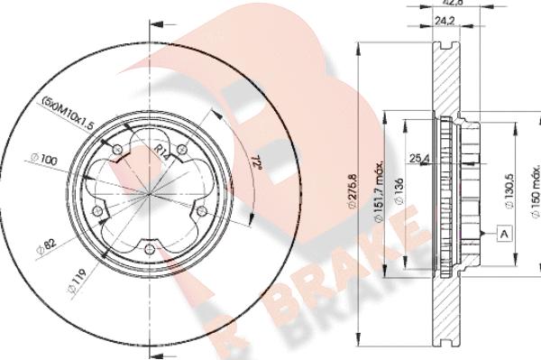 R Brake 78RBD25612 - Brake Disc autospares.lv