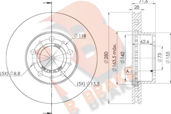 R Brake 78RBD25622 - Brake Disc autospares.lv