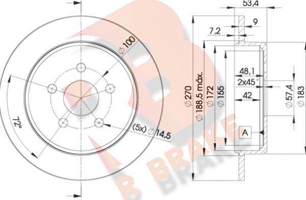 R Brake 78RBD25114 - Brake Disc autospares.lv