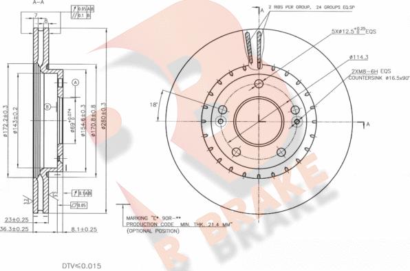 R Brake 78RBD25182 - Brake Disc autospares.lv