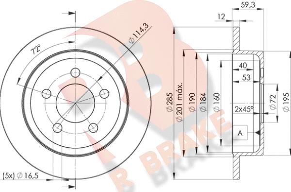 R Brake 78RBD25122 - Brake Disc autospares.lv