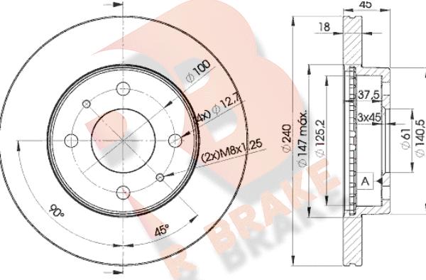 R Brake 78RBD25800 - Brake Disc autospares.lv