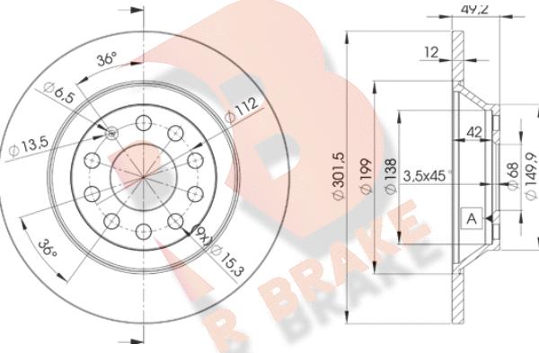 R Brake 78RBD25313 - Brake Disc autospares.lv