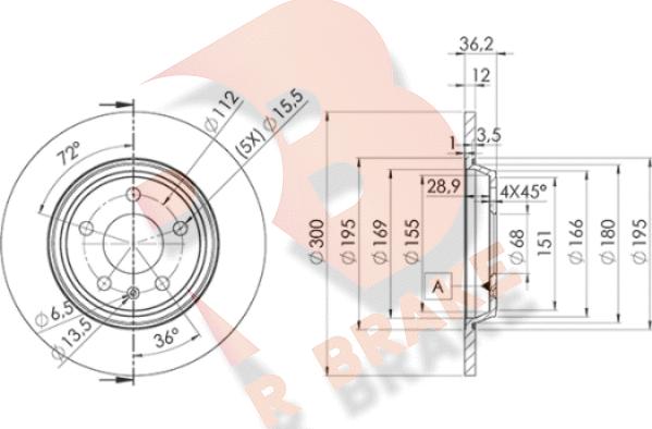 R Brake 78RBD26075 - Brake Disc autospares.lv