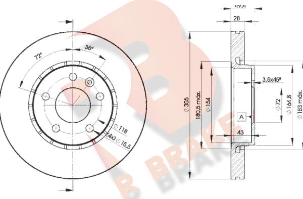 R Brake 78RBD26845 - Brake Disc autospares.lv