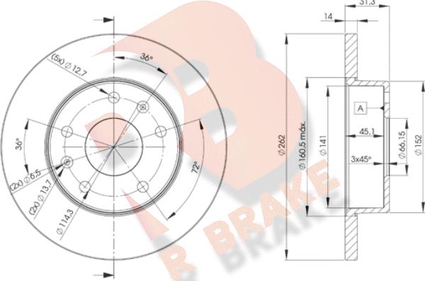 R Brake 78RBD20903 - Brake Disc autospares.lv