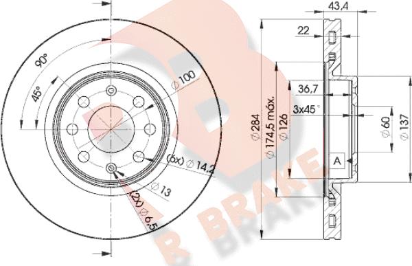 R Brake 78RBD20922 - Brake Disc autospares.lv